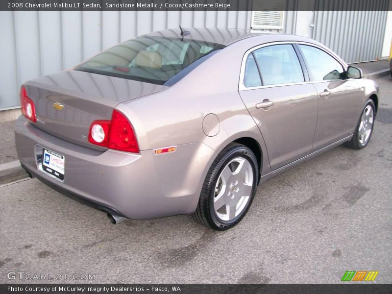 Sandstone Metallic / Cocoa/Cashmere Beige 2008 Chevrolet Malibu LT Sedan