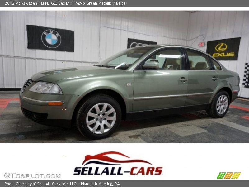 Fresco Green Metallic / Beige 2003 Volkswagen Passat GLS Sedan