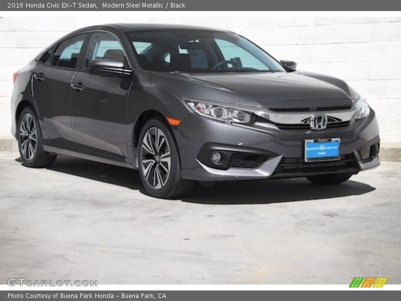 Modern Steel Metallic / Black 2016 Honda Civic EX-T Sedan