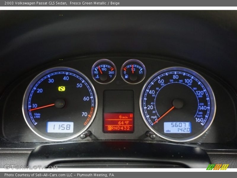 Fresco Green Metallic / Beige 2003 Volkswagen Passat GLS Sedan