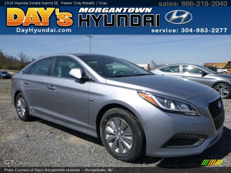 Pewter Gray Metallic / Gray 2016 Hyundai Sonata Hybrid SE