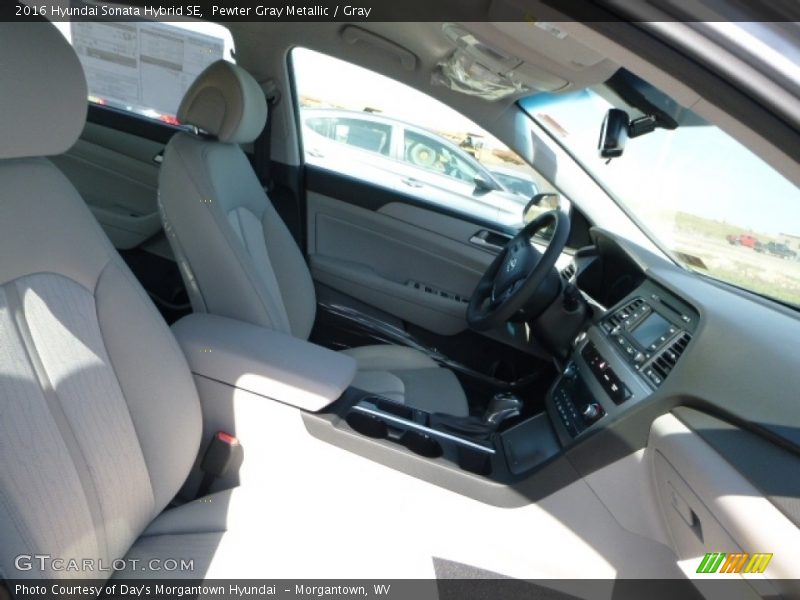 Pewter Gray Metallic / Gray 2016 Hyundai Sonata Hybrid SE