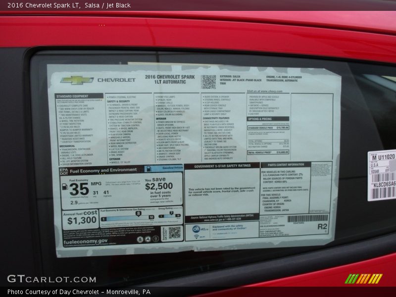Salsa / Jet Black 2016 Chevrolet Spark LT