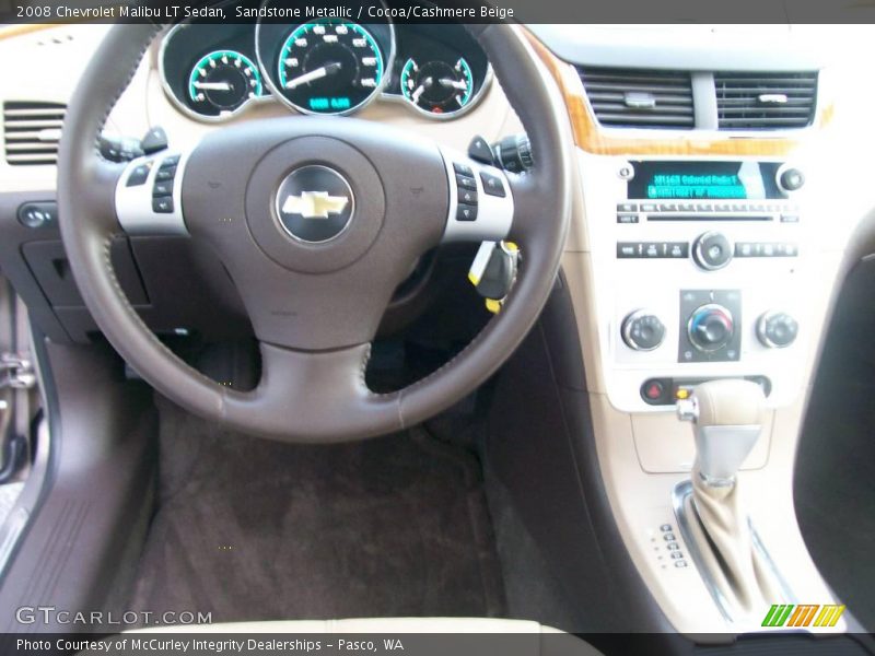 Sandstone Metallic / Cocoa/Cashmere Beige 2008 Chevrolet Malibu LT Sedan