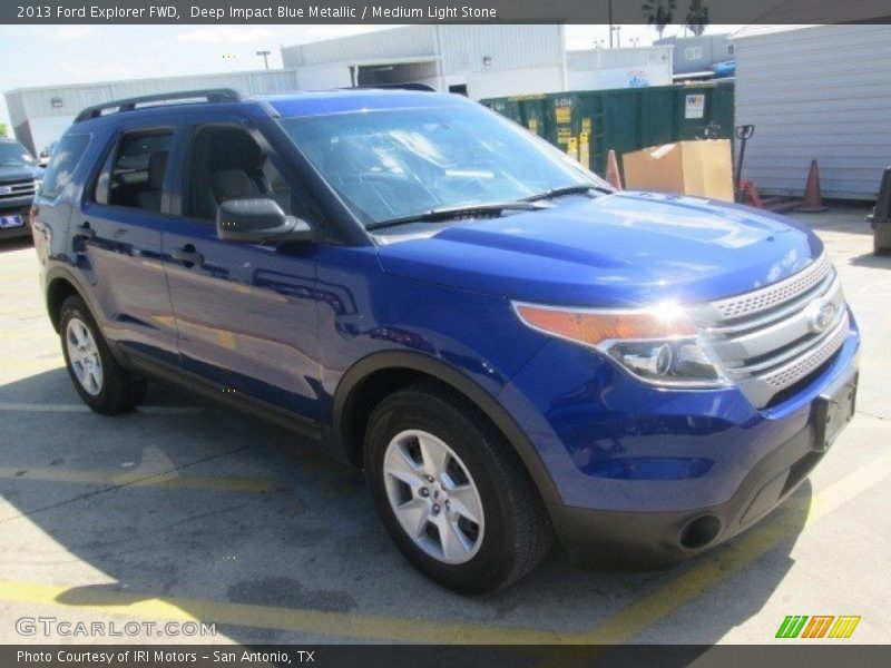 Deep Impact Blue Metallic / Medium Light Stone 2013 Ford Explorer FWD