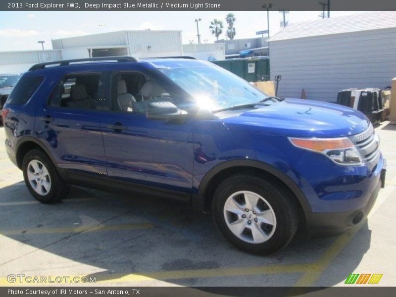Deep Impact Blue Metallic / Medium Light Stone 2013 Ford Explorer FWD
