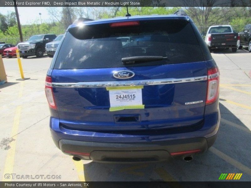 Deep Impact Blue Metallic / Medium Light Stone 2013 Ford Explorer FWD