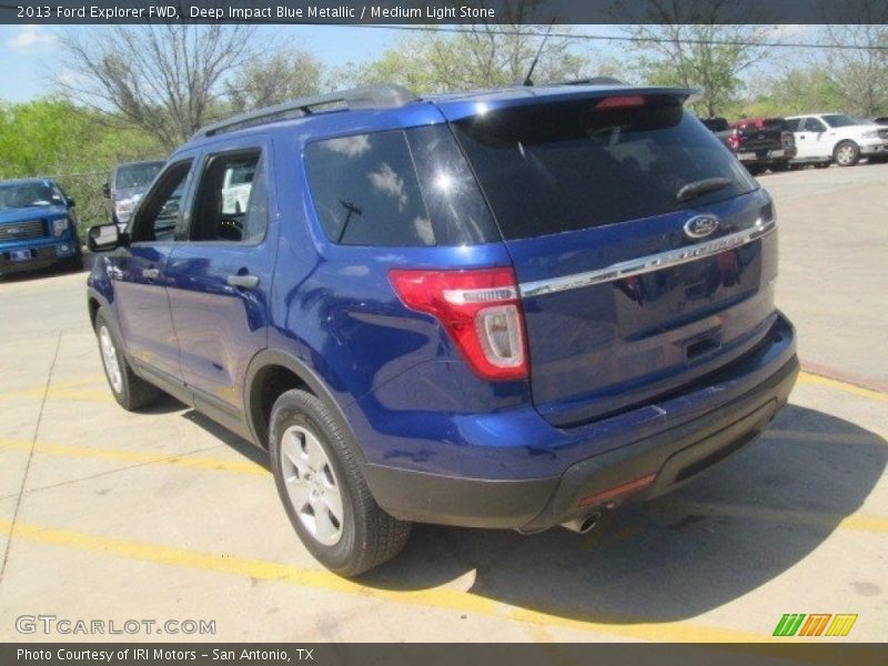 Deep Impact Blue Metallic / Medium Light Stone 2013 Ford Explorer FWD