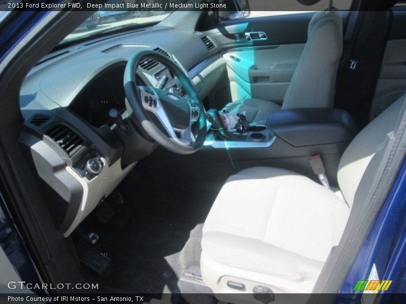 Deep Impact Blue Metallic / Medium Light Stone 2013 Ford Explorer FWD