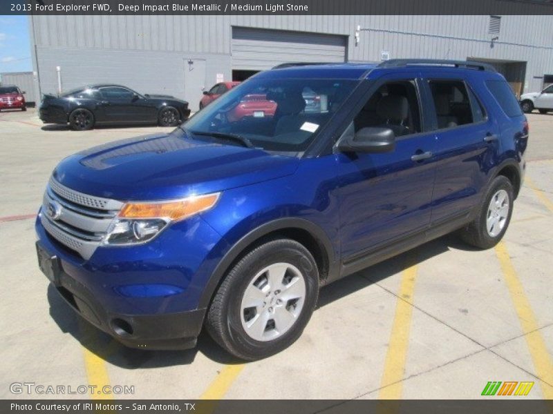 Deep Impact Blue Metallic / Medium Light Stone 2013 Ford Explorer FWD