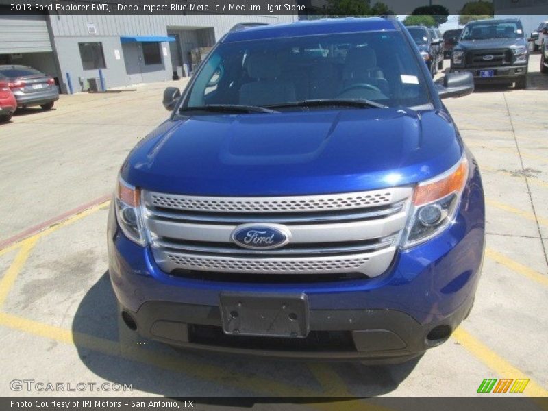 Deep Impact Blue Metallic / Medium Light Stone 2013 Ford Explorer FWD