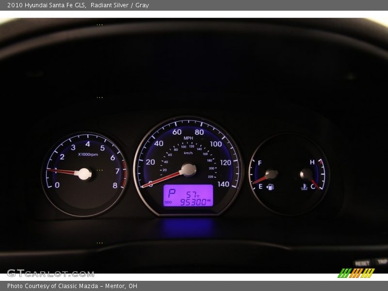 Radiant Silver / Gray 2010 Hyundai Santa Fe GLS