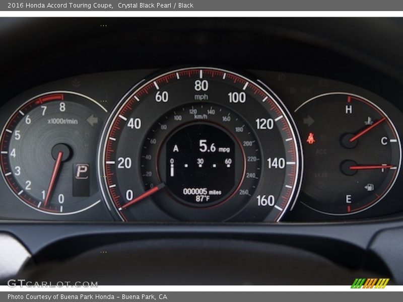 Crystal Black Pearl / Black 2016 Honda Accord Touring Coupe