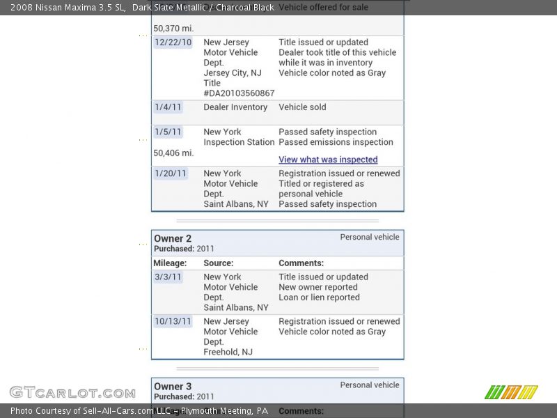 Dark Slate Metallic / Charcoal Black 2008 Nissan Maxima 3.5 SL