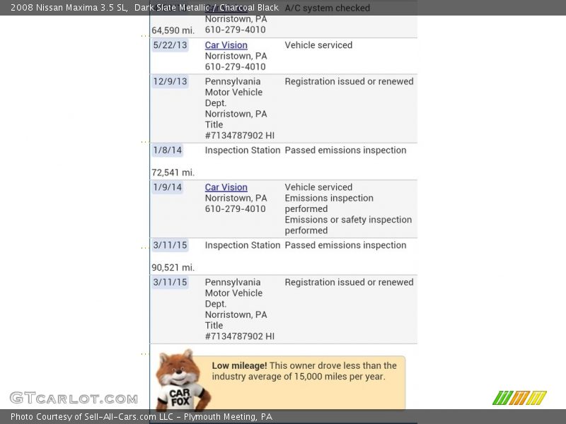 Dark Slate Metallic / Charcoal Black 2008 Nissan Maxima 3.5 SL