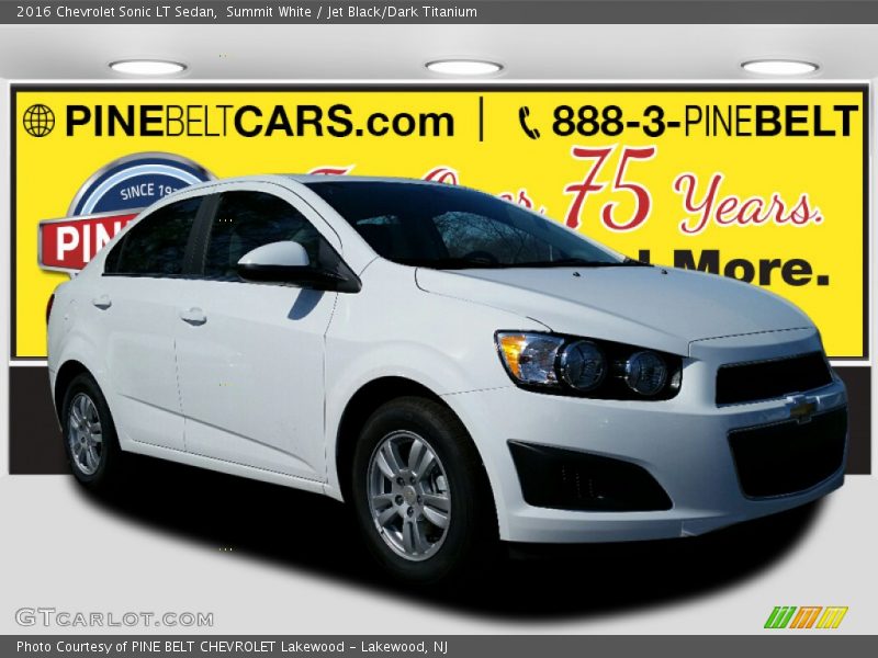Summit White / Jet Black/Dark Titanium 2016 Chevrolet Sonic LT Sedan