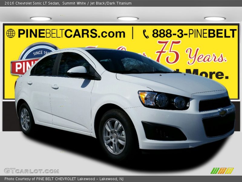 Summit White / Jet Black/Dark Titanium 2016 Chevrolet Sonic LT Sedan