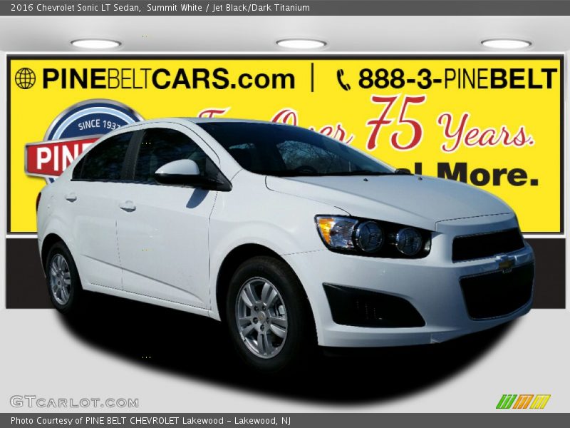 Summit White / Jet Black/Dark Titanium 2016 Chevrolet Sonic LT Sedan