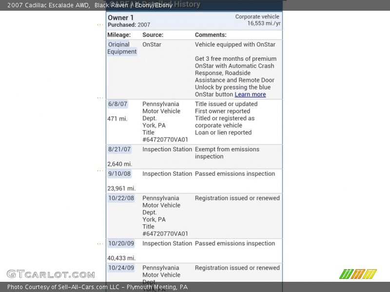 Black Raven / Ebony/Ebony 2007 Cadillac Escalade AWD