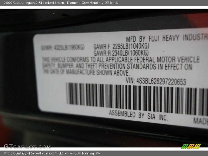 Diamond Gray Metallic / Off Black 2009 Subaru Legacy 2.5i Limited Sedan