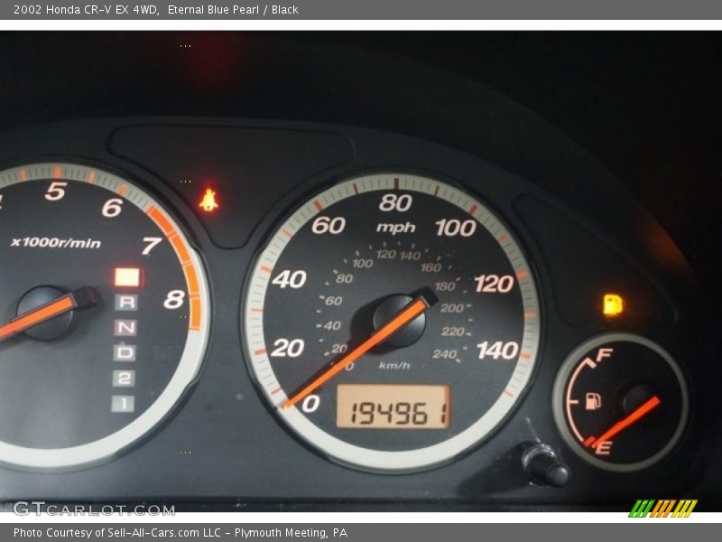 Eternal Blue Pearl / Black 2002 Honda CR-V EX 4WD