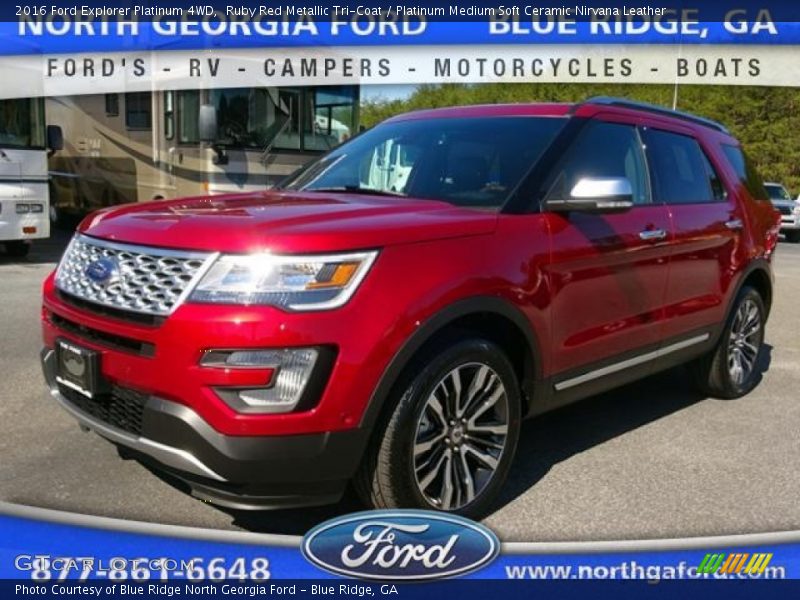 Ruby Red Metallic Tri-Coat / Platinum Medium Soft Ceramic Nirvana Leather 2016 Ford Explorer Platinum 4WD