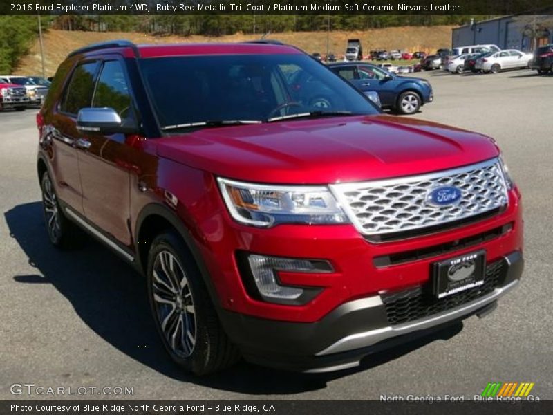 Ruby Red Metallic Tri-Coat / Platinum Medium Soft Ceramic Nirvana Leather 2016 Ford Explorer Platinum 4WD