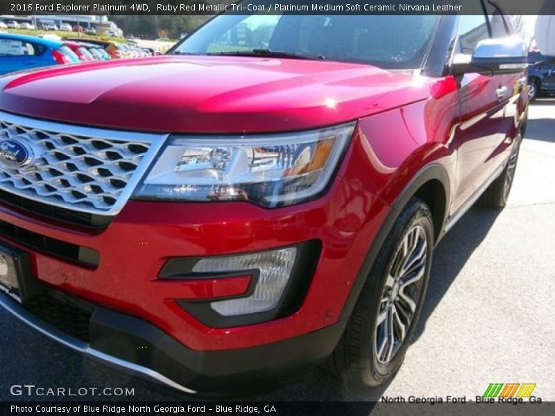 Ruby Red Metallic Tri-Coat / Platinum Medium Soft Ceramic Nirvana Leather 2016 Ford Explorer Platinum 4WD