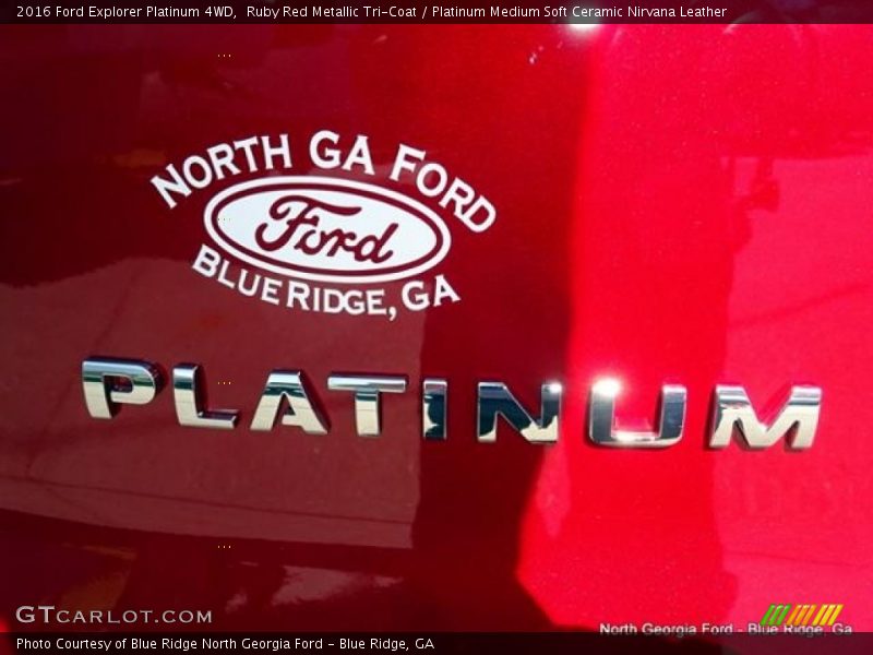 Ruby Red Metallic Tri-Coat / Platinum Medium Soft Ceramic Nirvana Leather 2016 Ford Explorer Platinum 4WD