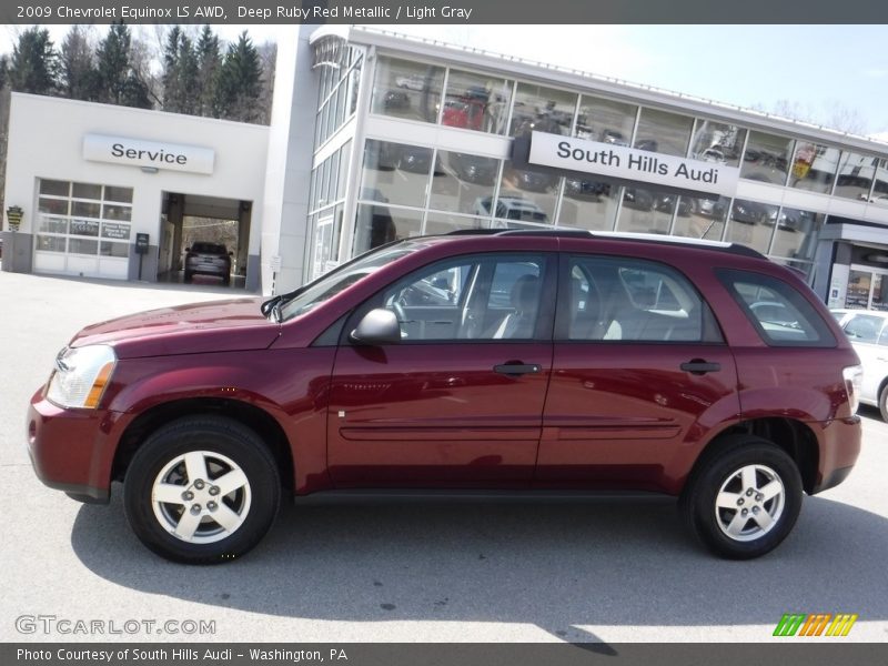 Deep Ruby Red Metallic / Light Gray 2009 Chevrolet Equinox LS AWD