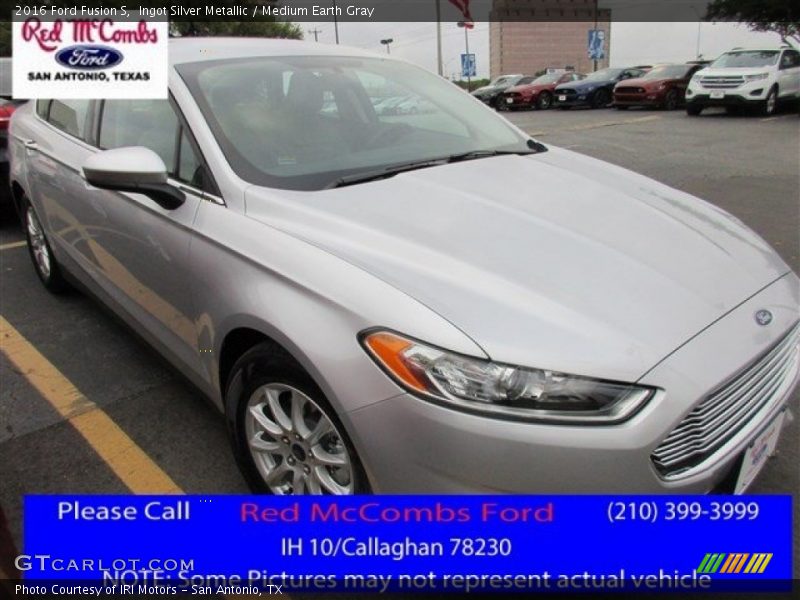 Ingot Silver Metallic / Medium Earth Gray 2016 Ford Fusion S