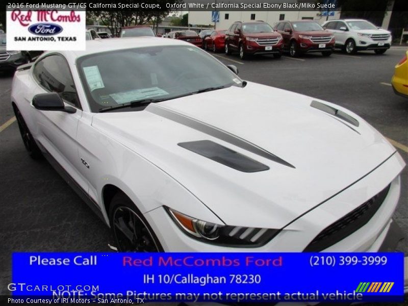 Oxford White / California Special Ebony Black/Miko Suede 2016 Ford Mustang GT/CS California Special Coupe