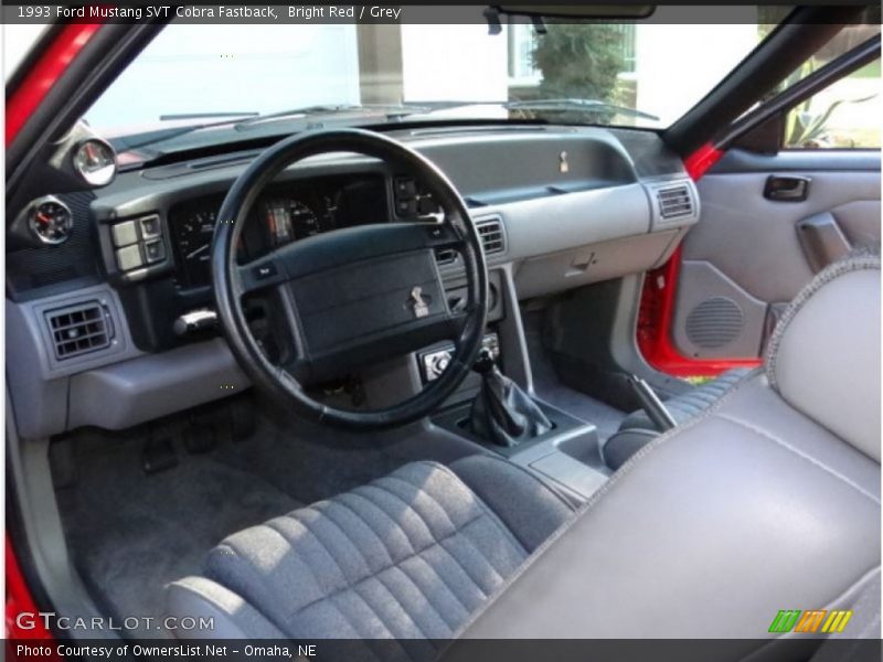 Bright Red / Grey 1993 Ford Mustang SVT Cobra Fastback