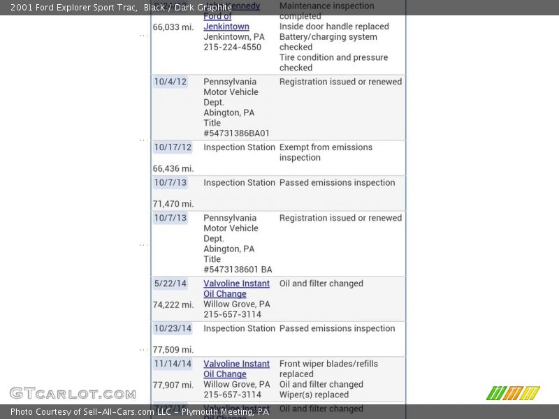 Black / Dark Graphite 2001 Ford Explorer Sport Trac