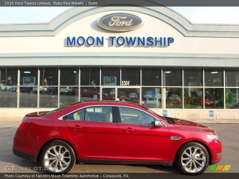 Ruby Red Metallic / Dune 2015 Ford Taurus Limited