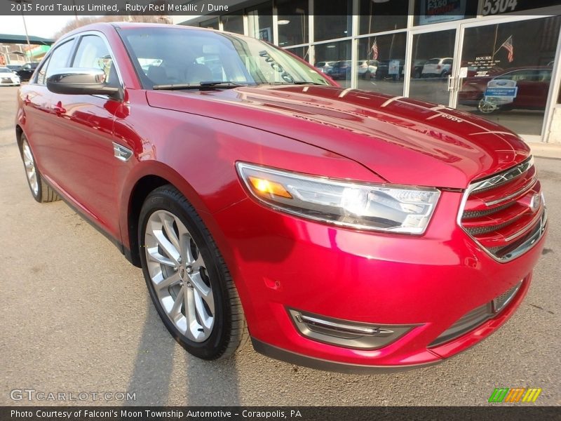 Ruby Red Metallic / Dune 2015 Ford Taurus Limited