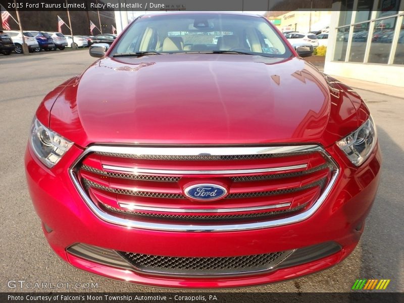 Ruby Red Metallic / Dune 2015 Ford Taurus Limited