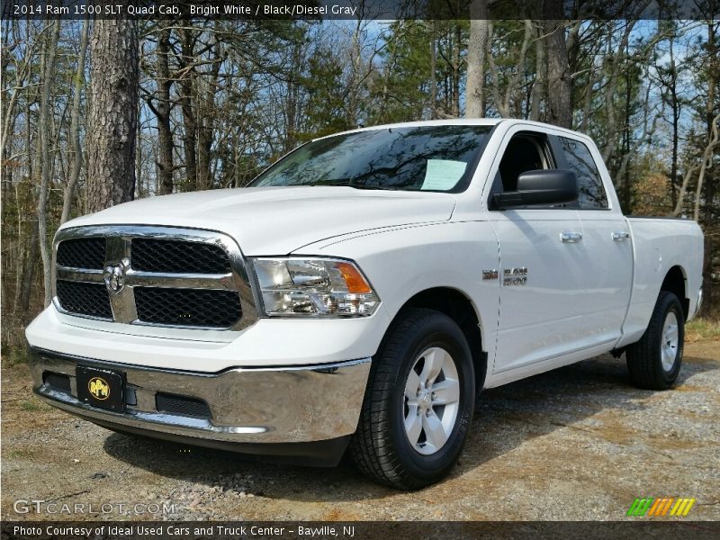 Bright White / Black/Diesel Gray 2014 Ram 1500 SLT Quad Cab