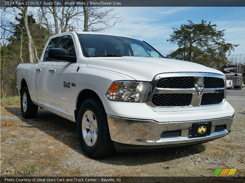 Bright White / Black/Diesel Gray 2014 Ram 1500 SLT Quad Cab