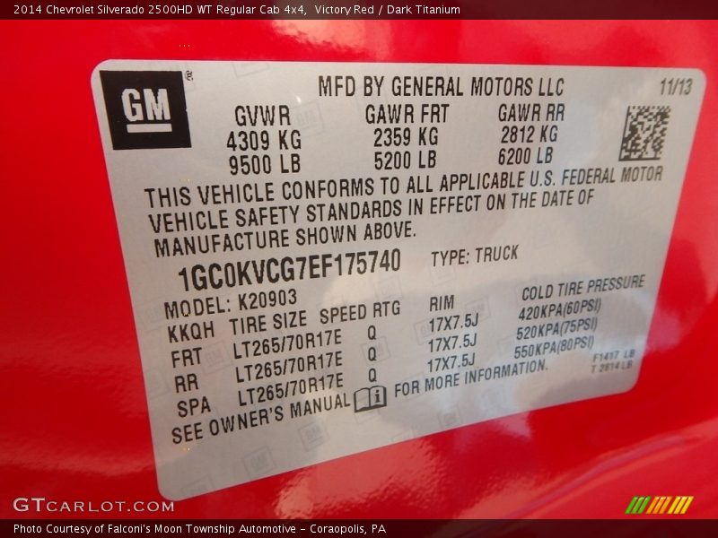 Victory Red / Dark Titanium 2014 Chevrolet Silverado 2500HD WT Regular Cab 4x4