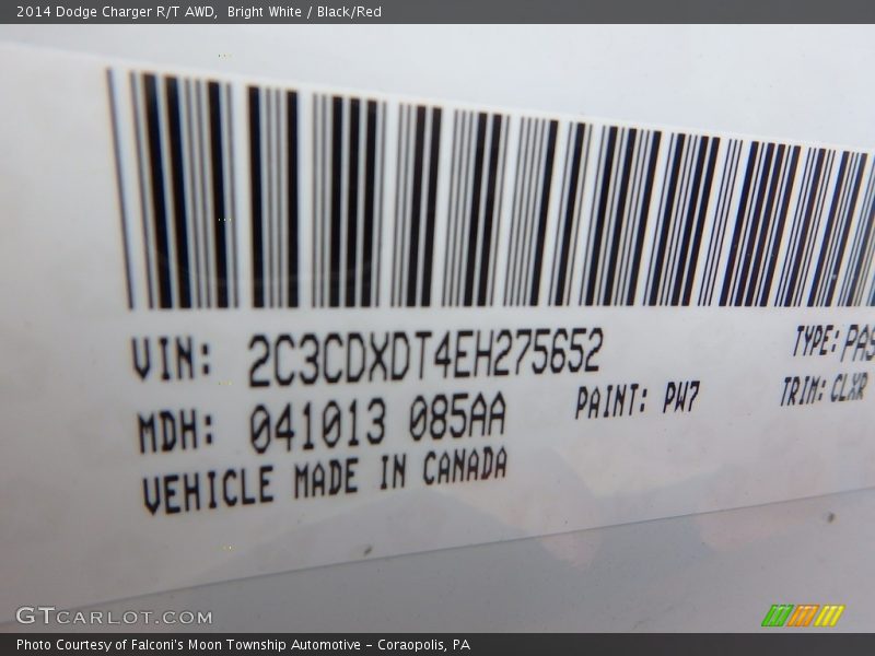 Bright White / Black/Red 2014 Dodge Charger R/T AWD
