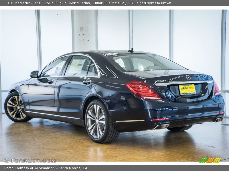 Lunar Blue Metallic / Silk Beige/Espresso Brown 2016 Mercedes-Benz S 550e Plug-In Hybrid Sedan