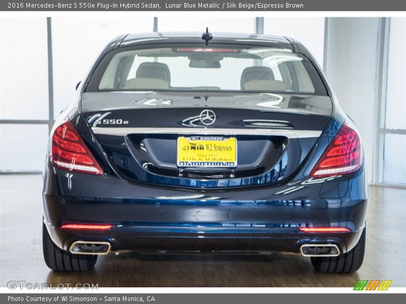 Lunar Blue Metallic / Silk Beige/Espresso Brown 2016 Mercedes-Benz S 550e Plug-In Hybrid Sedan