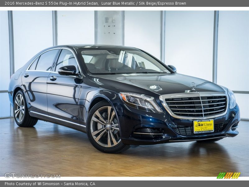 Lunar Blue Metallic / Silk Beige/Espresso Brown 2016 Mercedes-Benz S 550e Plug-In Hybrid Sedan