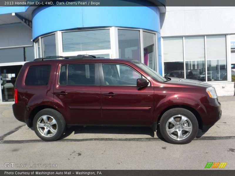 Dark Cherry Pearl / Beige 2013 Honda Pilot EX-L 4WD