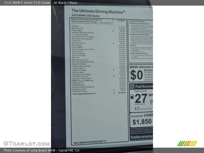 Jet Black / Black 2016 BMW 5 Series 528i Sedan