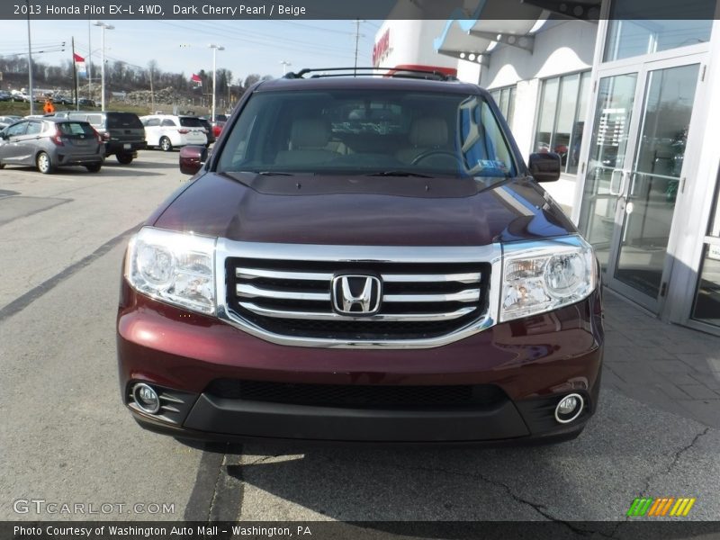 Dark Cherry Pearl / Beige 2013 Honda Pilot EX-L 4WD