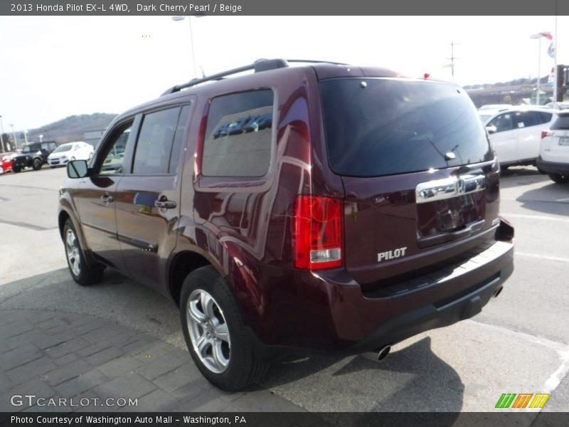 Dark Cherry Pearl / Beige 2013 Honda Pilot EX-L 4WD