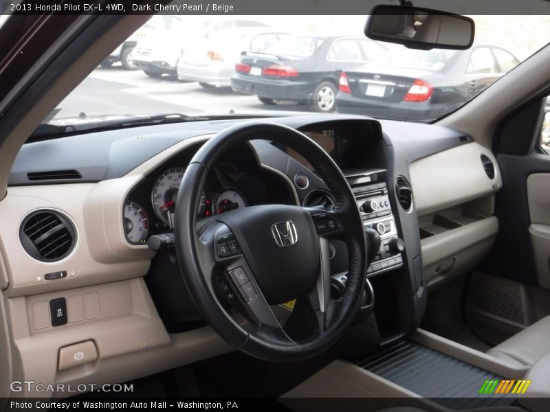 Dark Cherry Pearl / Beige 2013 Honda Pilot EX-L 4WD