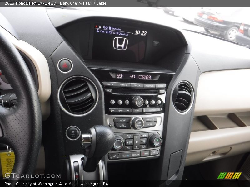 Dark Cherry Pearl / Beige 2013 Honda Pilot EX-L 4WD